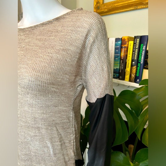 Cream Sheer Dual Fabric Top - Picture 2 of 8